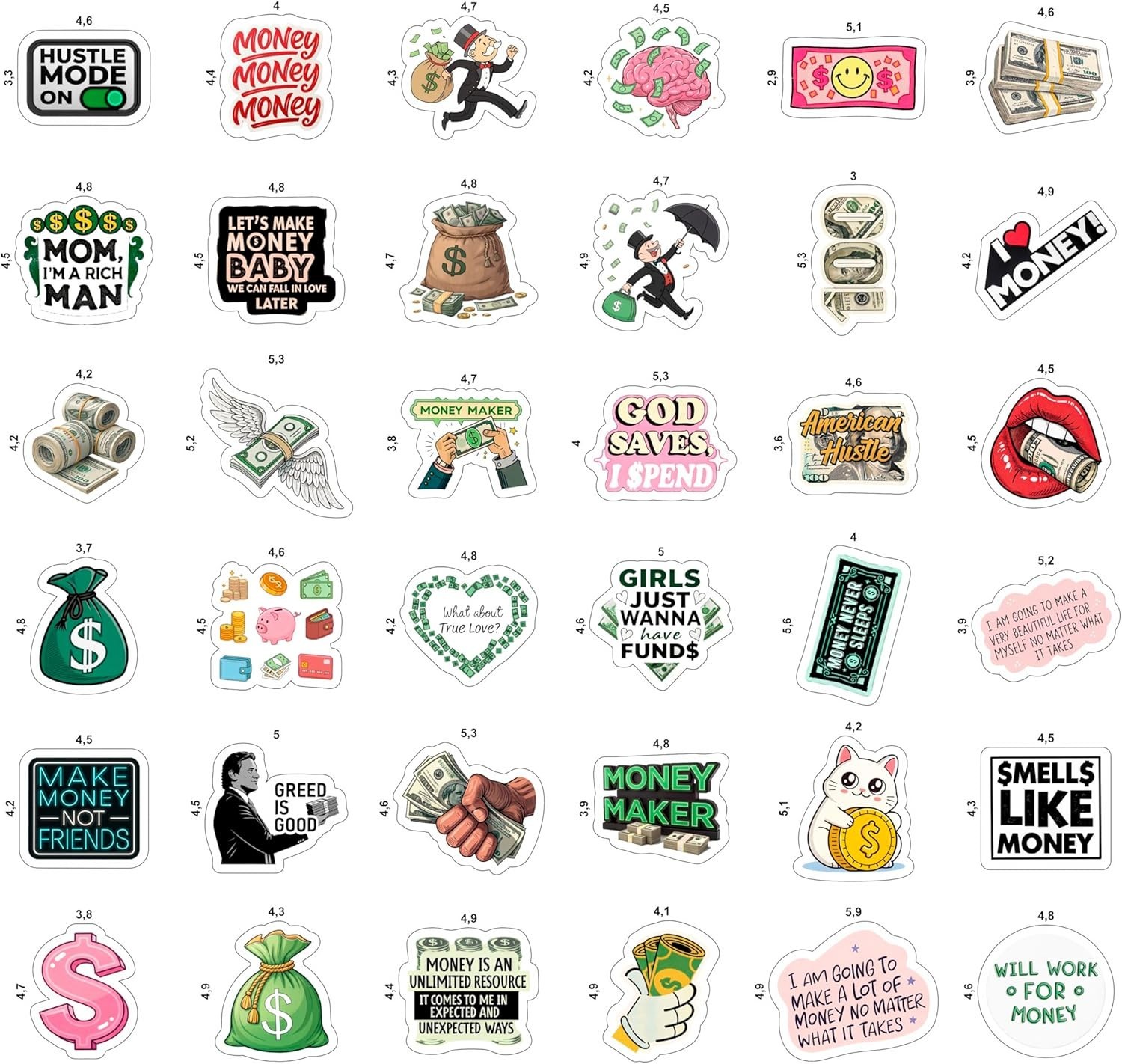 100Pcs Money Stickers for Planner for Adults, for Water Bottle – Money Sign, …