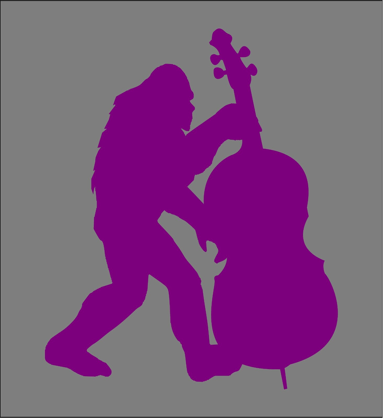 Bigfoot Decal with Upright Bass Musicians Music Funny Vinyl Truck Sticker