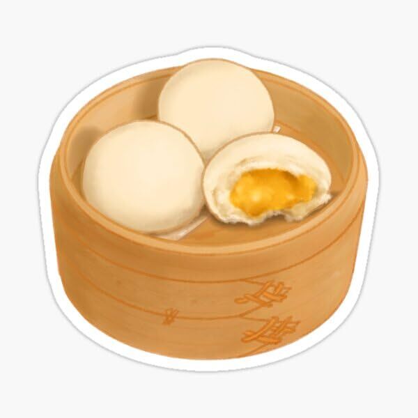 Hong Kong Style Egg Custard Bao Buns Dim Sum Vinyl Decal Sticker
