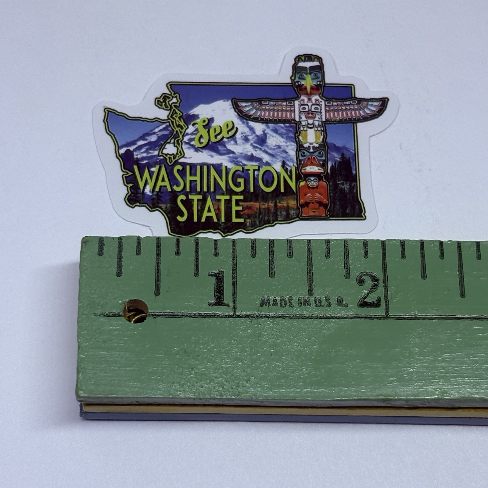 Washington State Map Sticker Totem Art Decal Vinyl Country Travel Souvenir Tc9