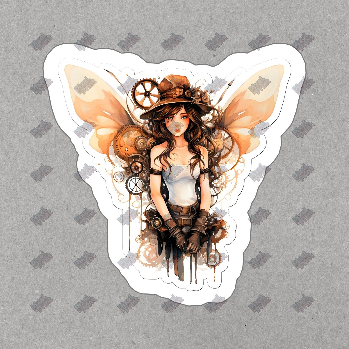 Steampunk Fairy Vinyl Sticker Retro Aesthetic Decal for Laptops, #239260