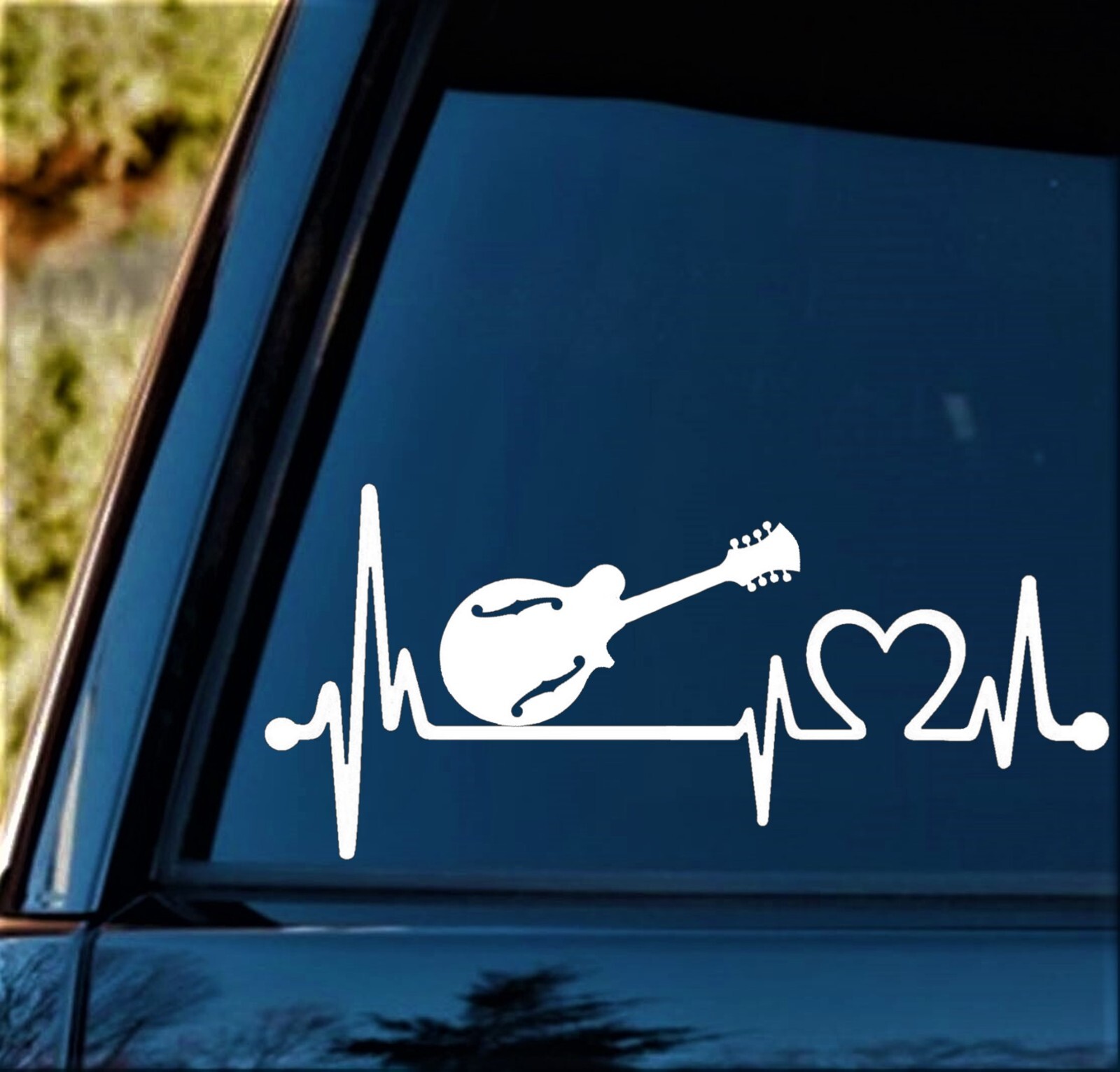 Mandolin Decal Heartbeat Lifeline Sticker Bluegrass Music Mandolin Decal BG2097