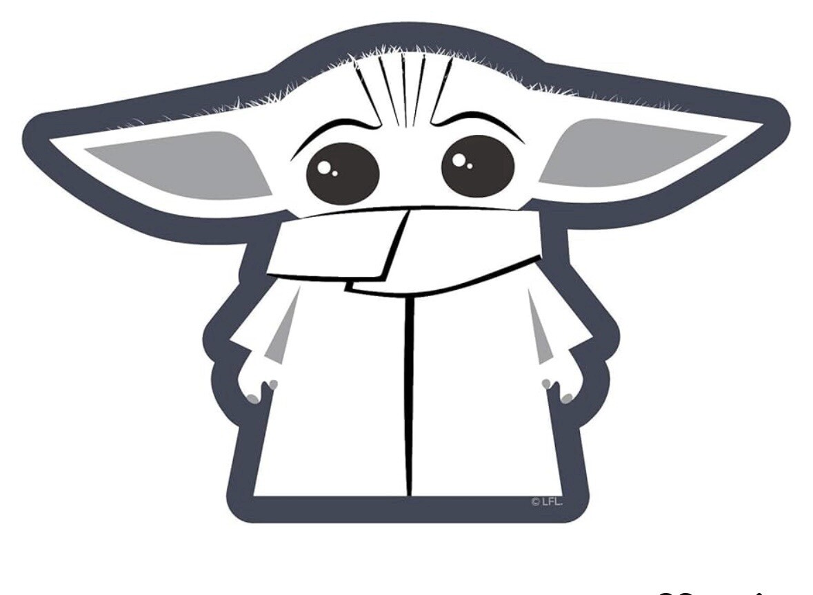 Chroma Graphics Mandalorian The Child in White Vinyl Sticker Decal Star Wars New