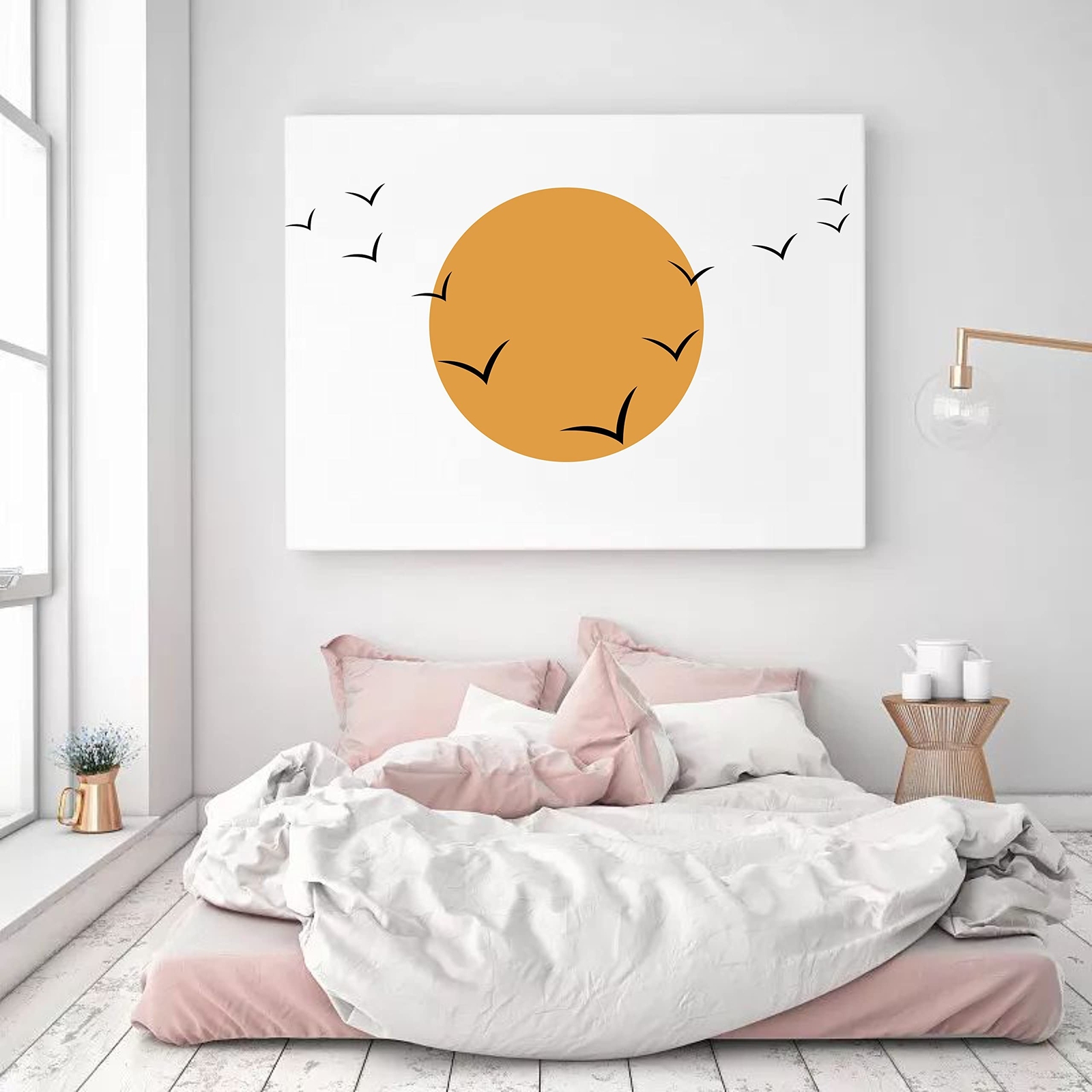 Birds and Sun Wall Decal Minimalist Wall Art Modern Wall Stickers for Living …