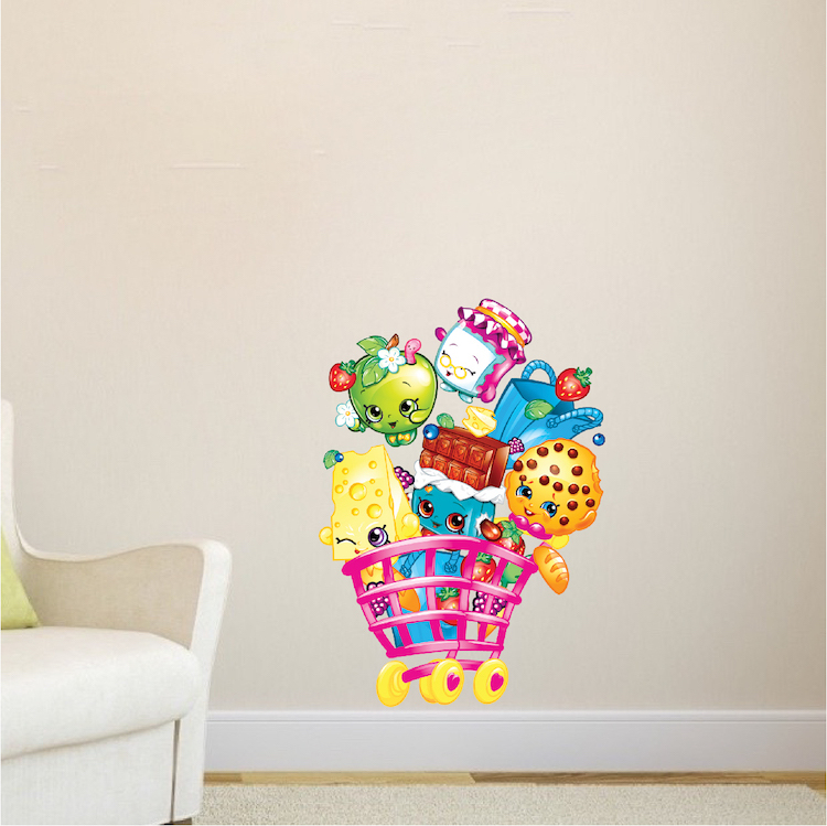 Girls Shopkins Bedroom Wall Decals Removable Toy Wall Vinyl Mural Decal, s66