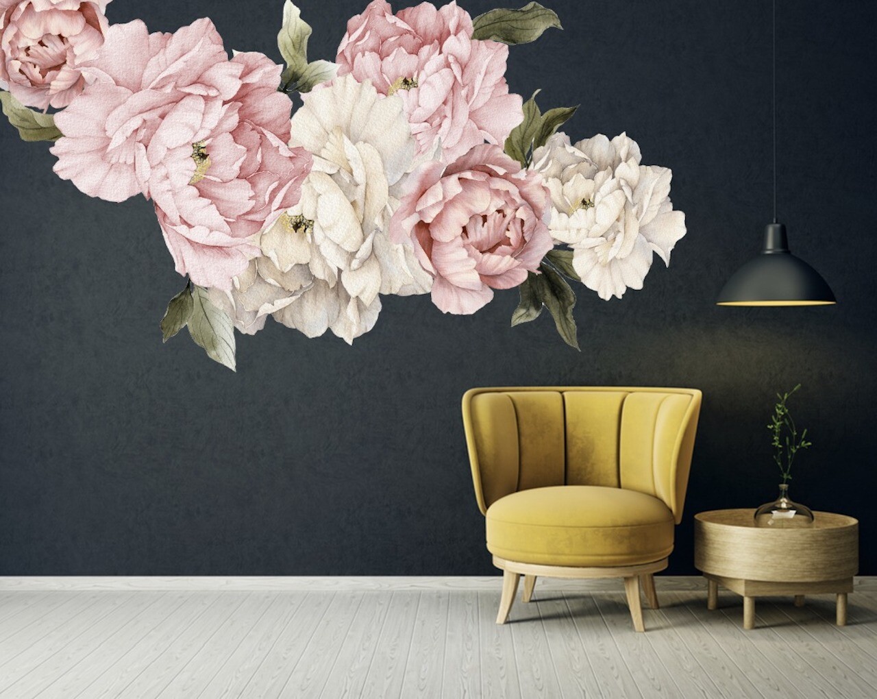 20 Piece Peony Flowers Wall Decal Set Baby Room Nursery Living Room Wall Sticker