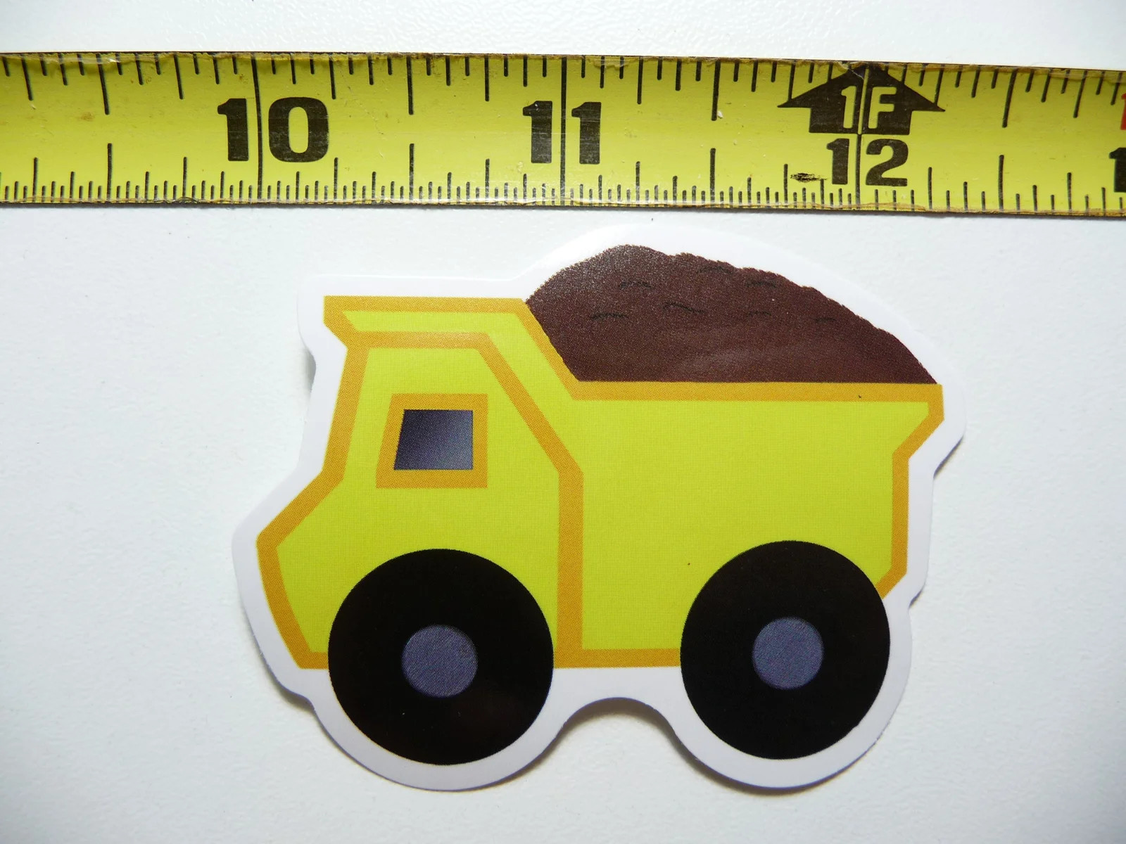 LEFT CARTOON DUMP TRUCK SMALL STICKER DECAL CONSTRUCTION MACHINERY