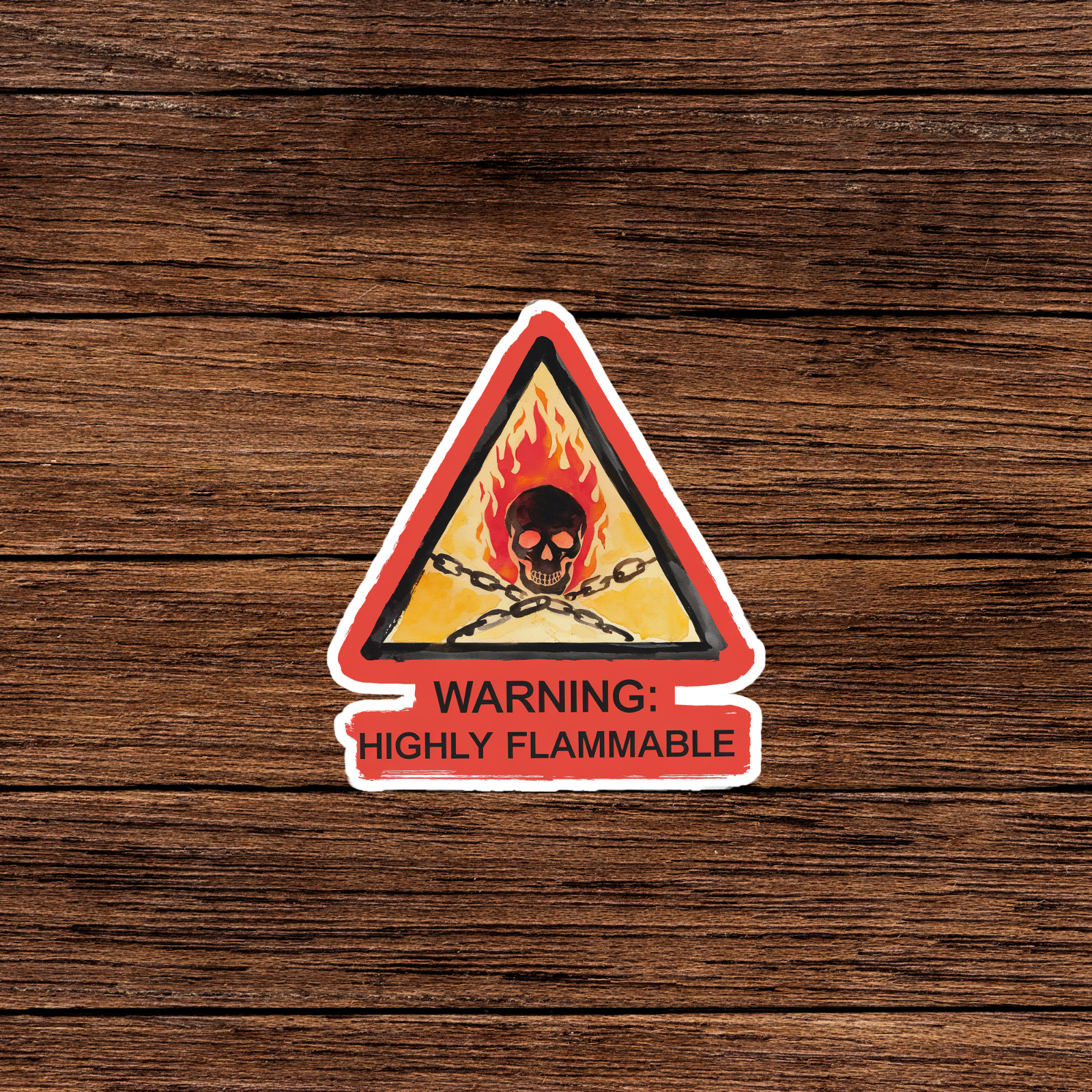 Warning Highly Flammable Skull Danger Sign Sticker Decal Fire Hazard Symbol #184