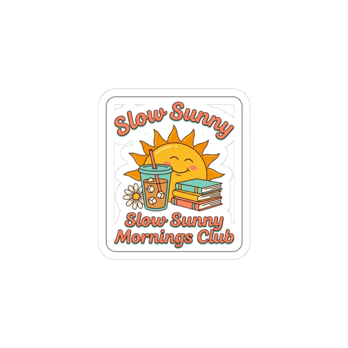 Slow Sunny Mornings Club Kiss-Cut Stickers | summer aesthetic, pastel […]
