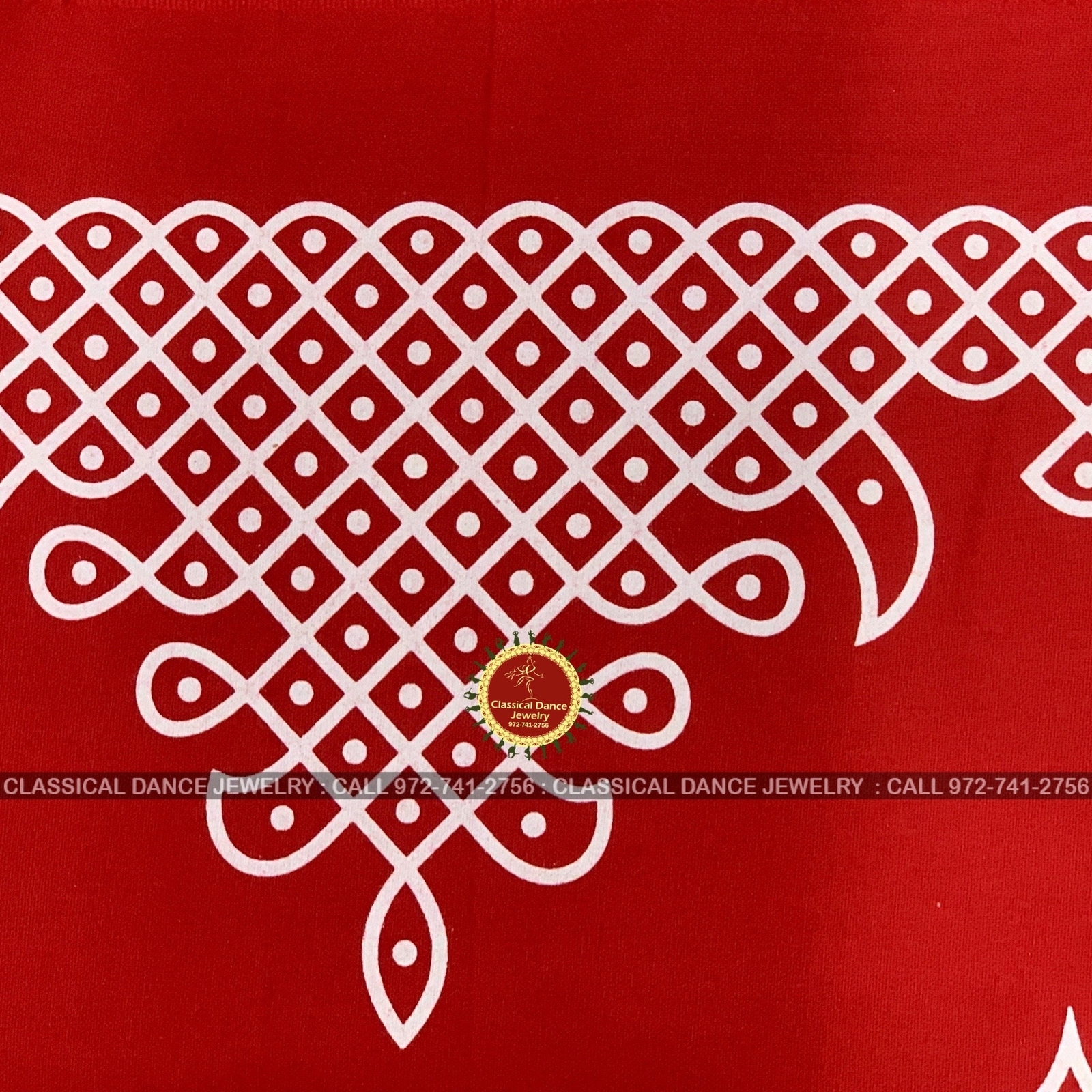 RED Muggu Rangoli Kolam Cotton Back Drop Cloth Ammavaru Weddings Puja Festivals