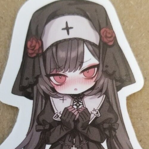 Halloween Sticker Girl Witch Vampire Gothic Cross Nun Chibi Skull Anime Manga