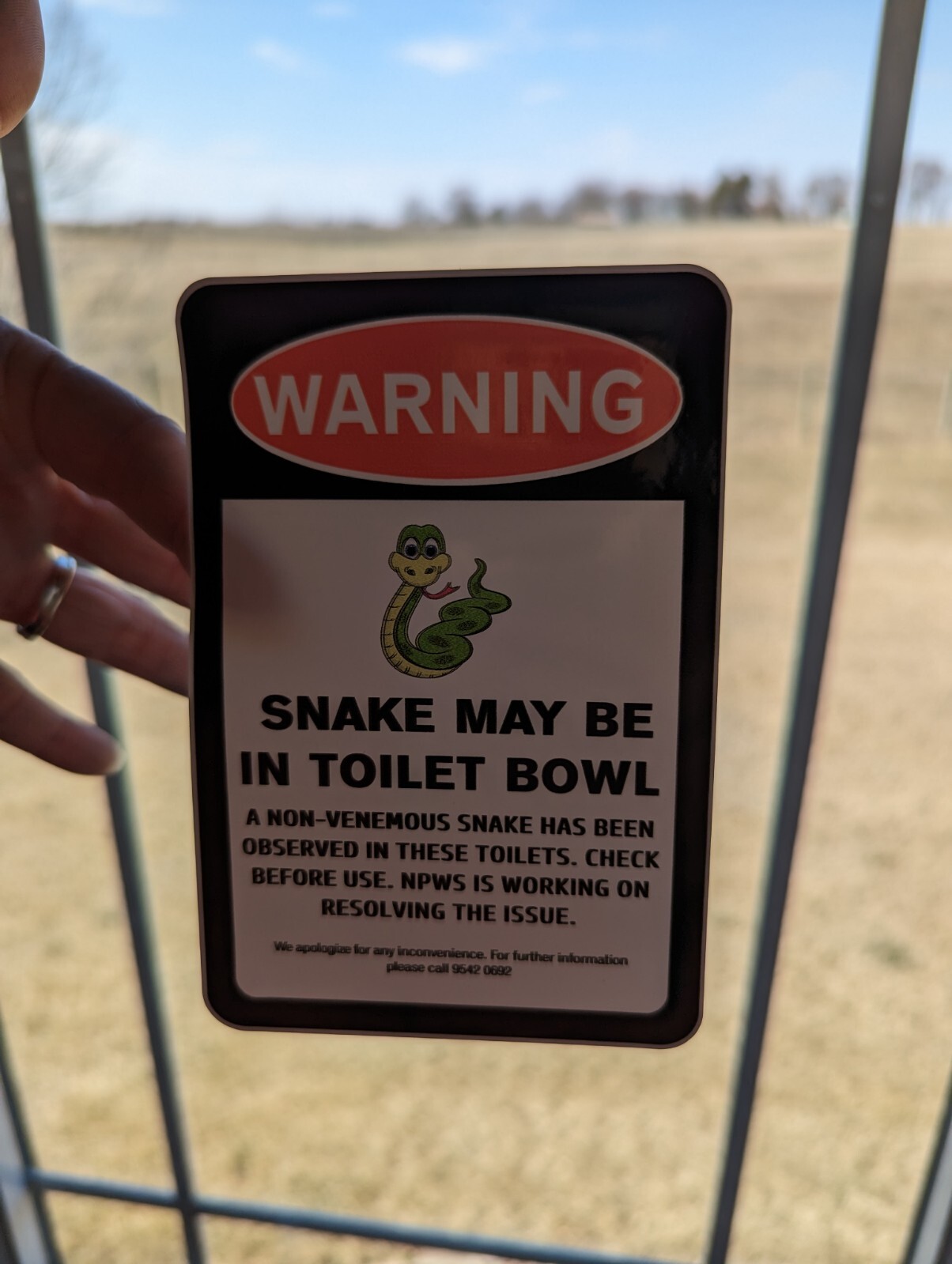 Warning snake in toilet funny sticker outhouse bathroom camper river fun 🐍 🪠