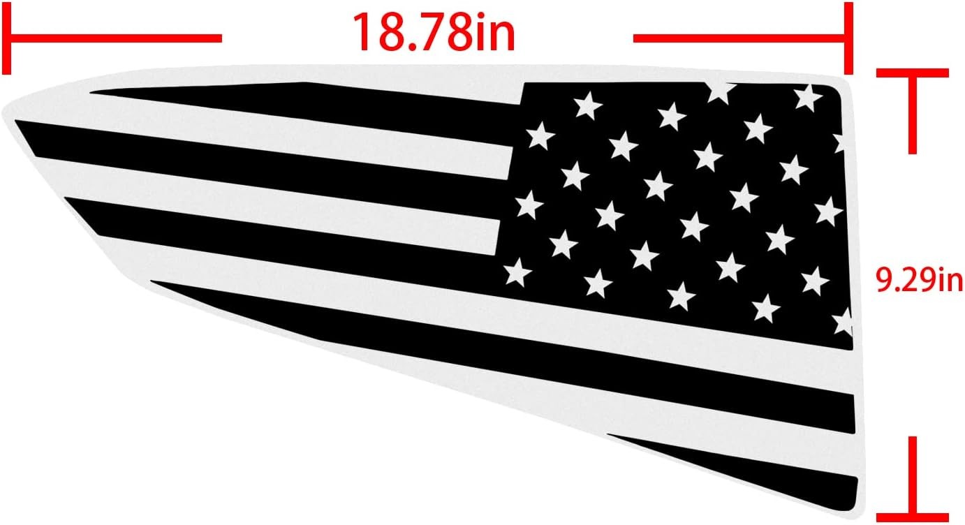 for Both Side American Flag Window Decals fit C7 Corvette 2014-2019 Black