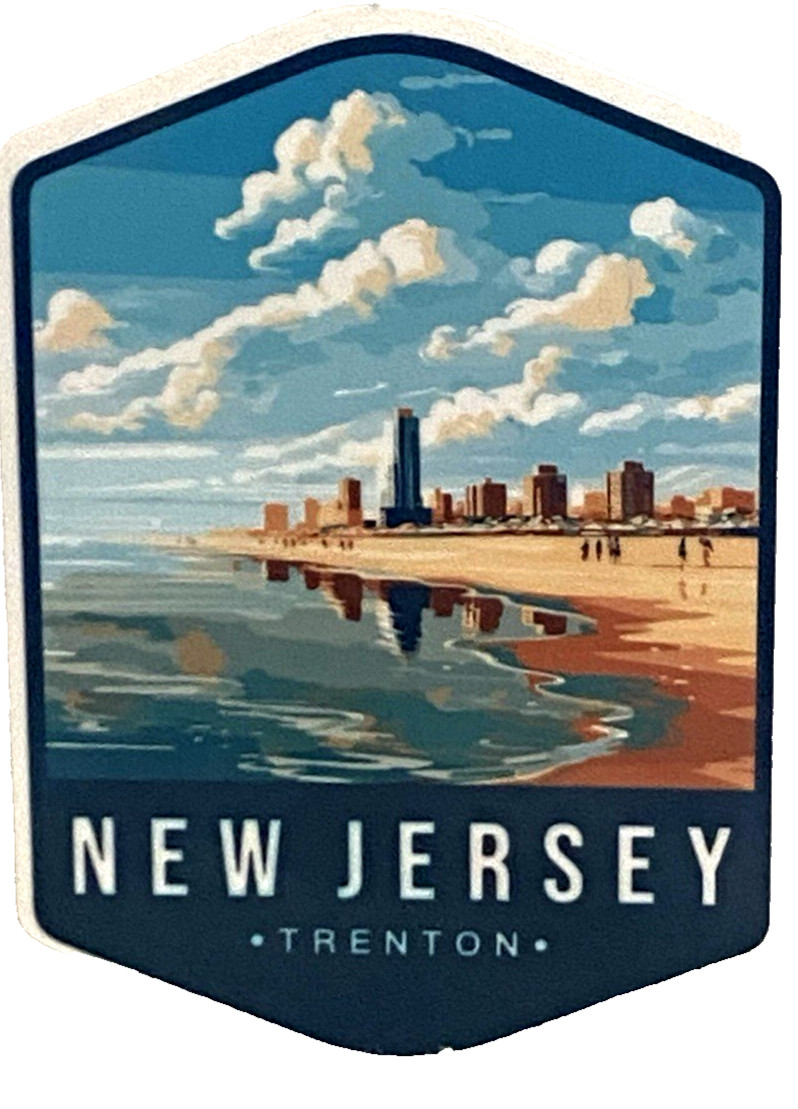 NEW JERSEY Trenton Sticker *NEW* Measures 2" x 3"