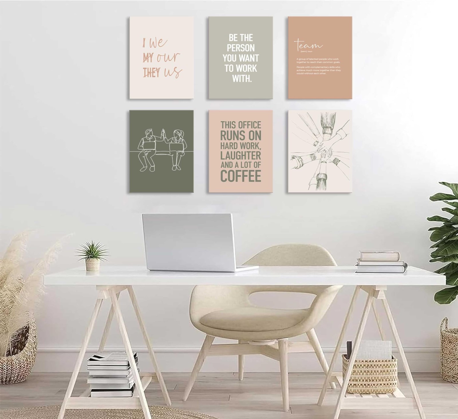6Pcs Office Inspirational Canvas Wall Art Teamwork Motivationa Paintings Insp…