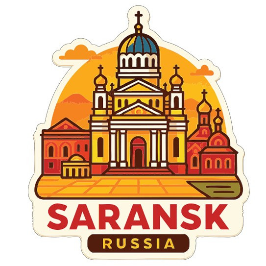 Saransk Russia Sticker Decal Vinyl Die-Cut City Skyline Landmark Design