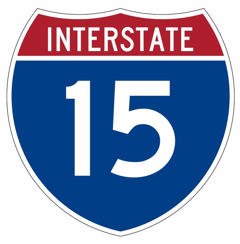 Interstate 15 Sticker Decal R889 Highway Sign