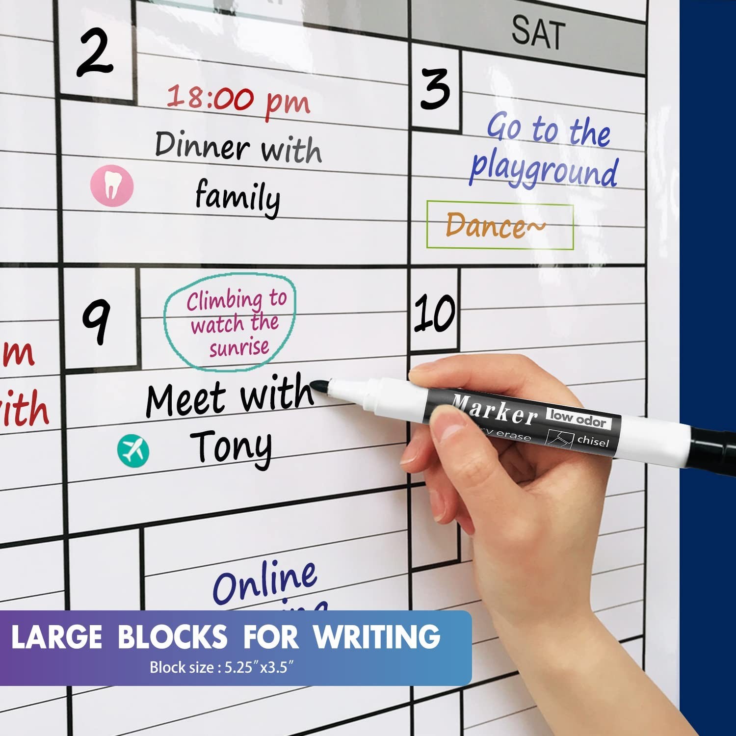 Dry Erase Two Month Laminated jumbo Wall Calendar, 38" x 50", Huge bimonthly …