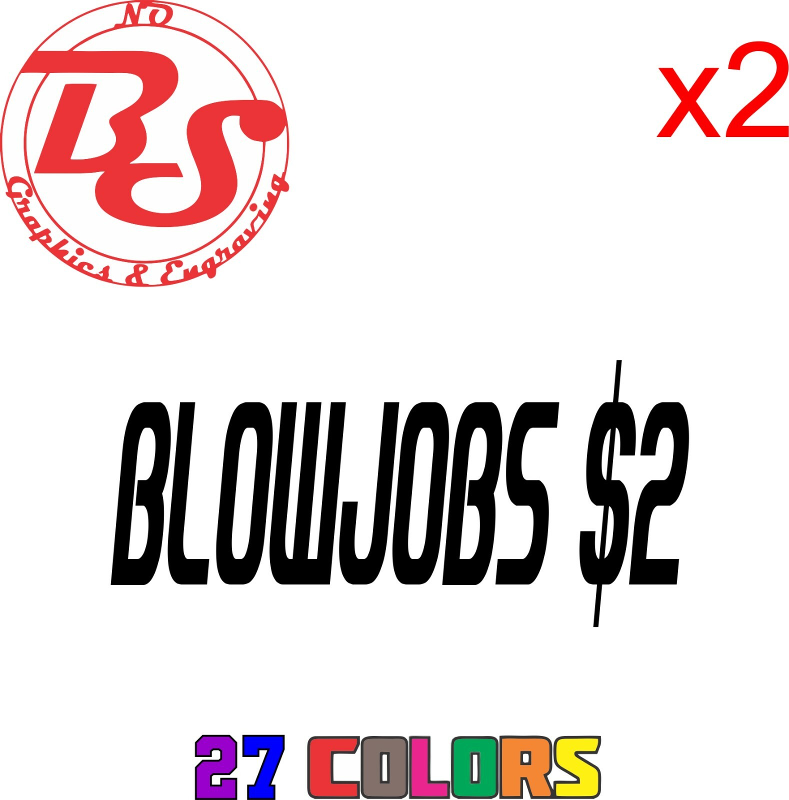 Blowjob Handjob BJ Porn Star BBC Funny Joke Vinyl Decal Adult XXX Porn Hub noBS