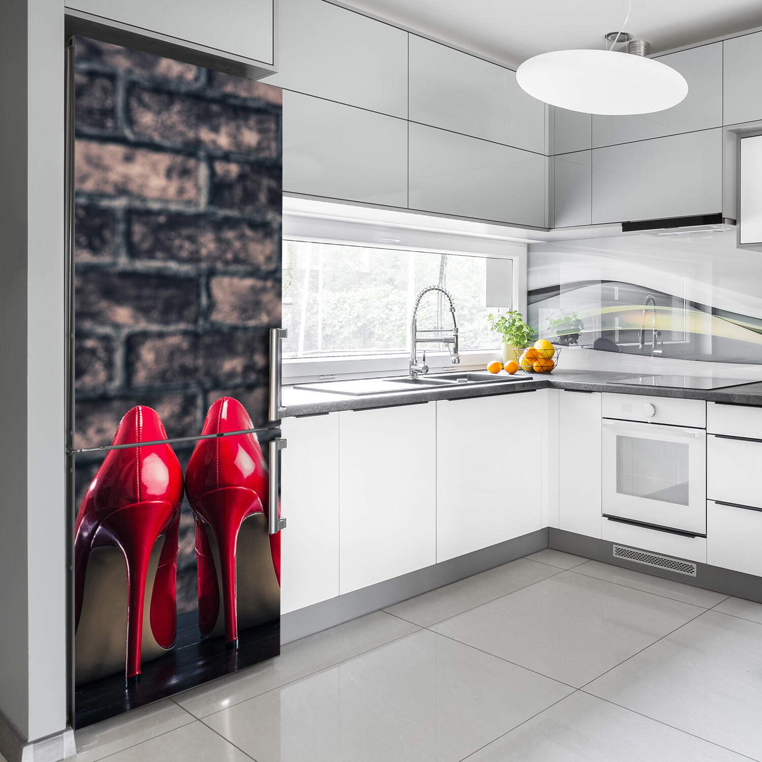 Magnet Sticker Refrigerator removable Peel & Stick Decal Sensuality Red heels