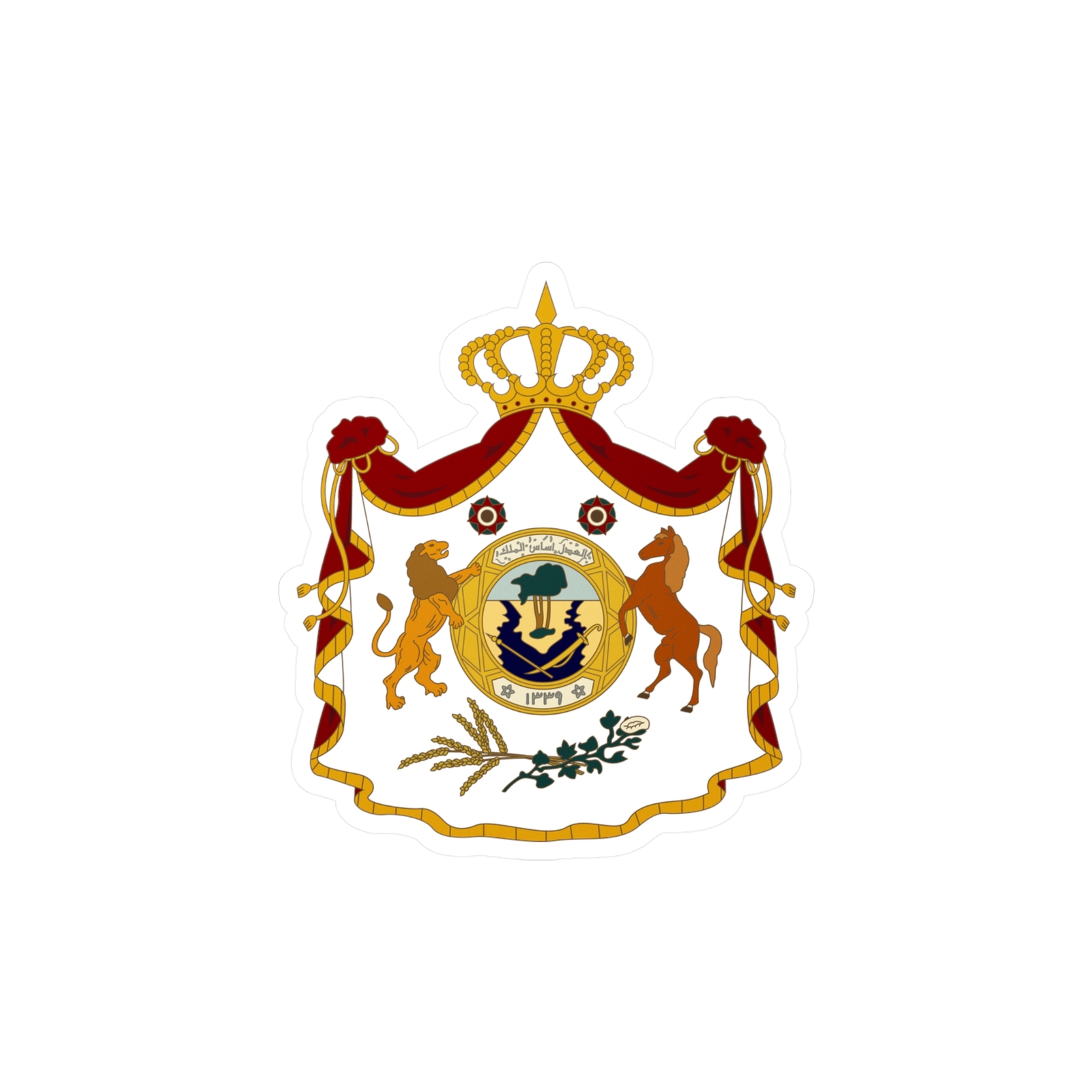 Coat of arms of the Kingdom of Iraq 1921–1958 Kiss-Cut Vinyl Decals Sticker