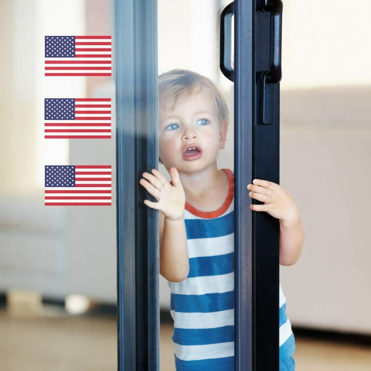 Gold Graphics American Flag 3" X 5" Vinyl Decal PACK OF 6