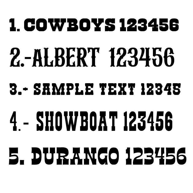 Custom Western Text Vinyl Lettering Sticker Decal Window Trailer Business, etc.