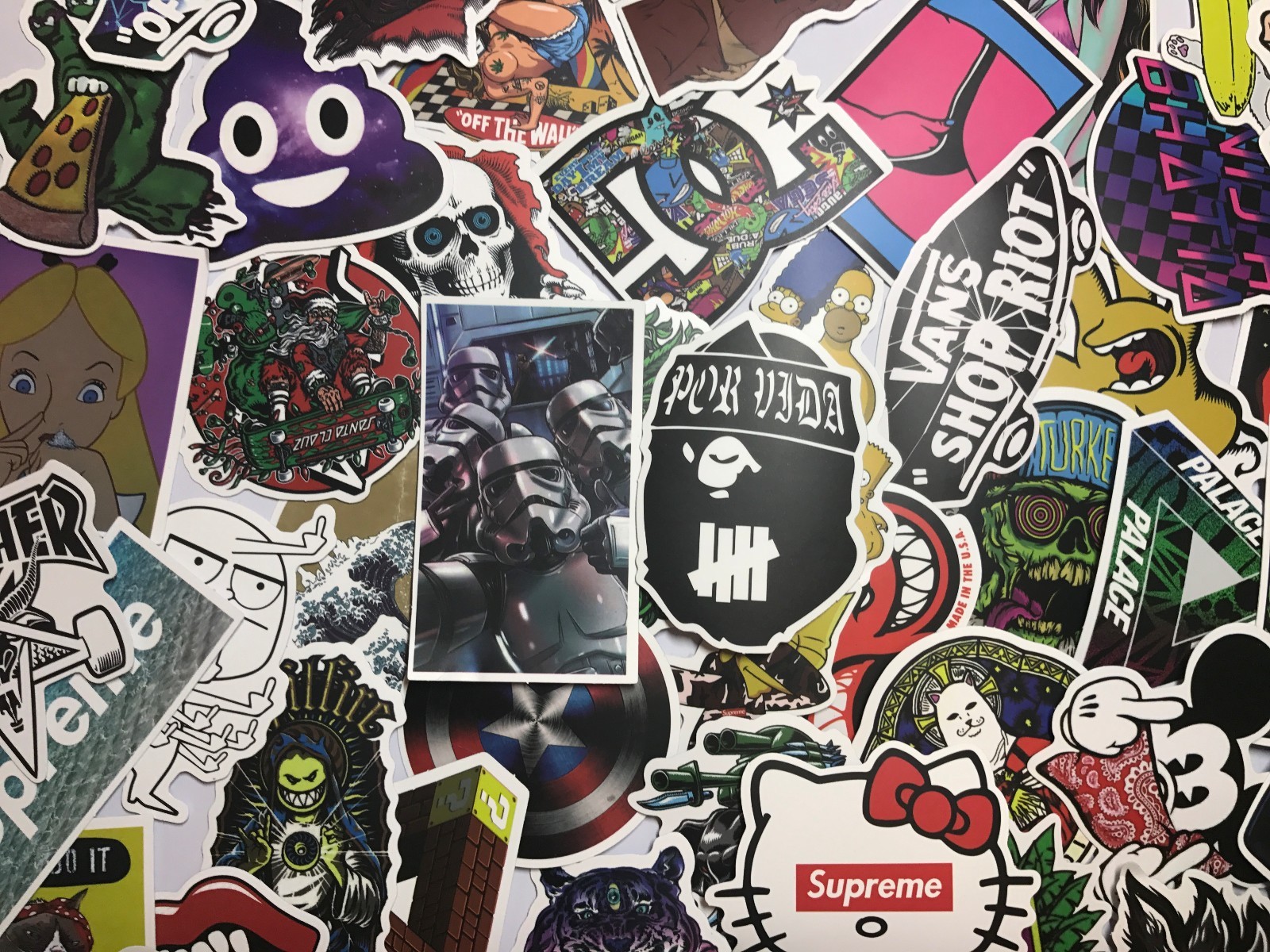 100 Skateboard Stickers Vinyl Laptop Luggage Decal Dope Sticker Lot