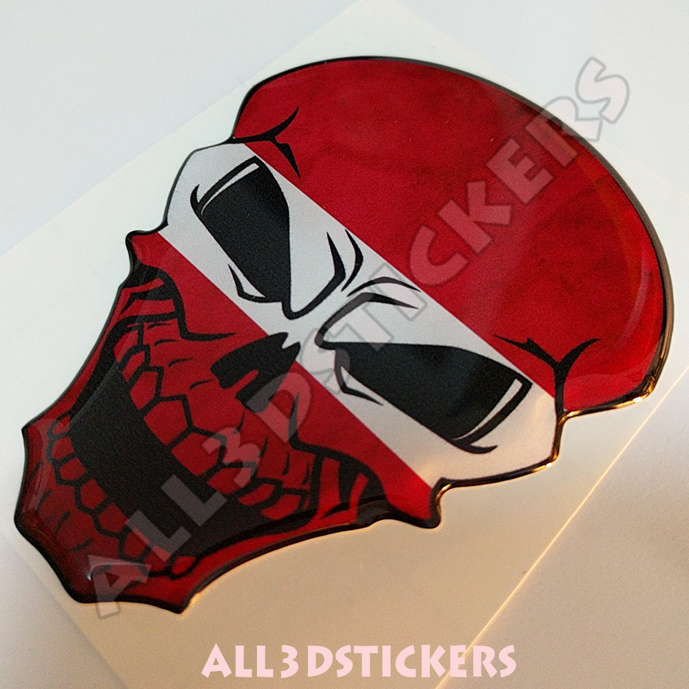 Sticker Flag Latvia Skull Adhesive Decal Resin Domed Car Moto Tablet 3D