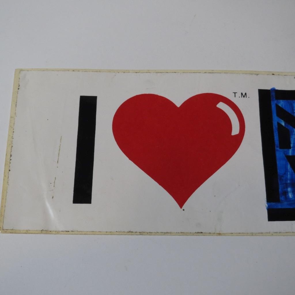I Love Heart Men at Work Vintage 1980s 80s Bumper Sticker Decal Colin Hay
