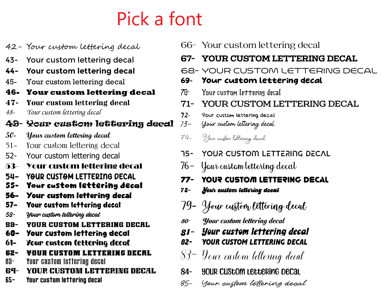 Custom Text Vinyl Lettering Personalized Sticker decal ANY TEXT ANY NAME FONTS