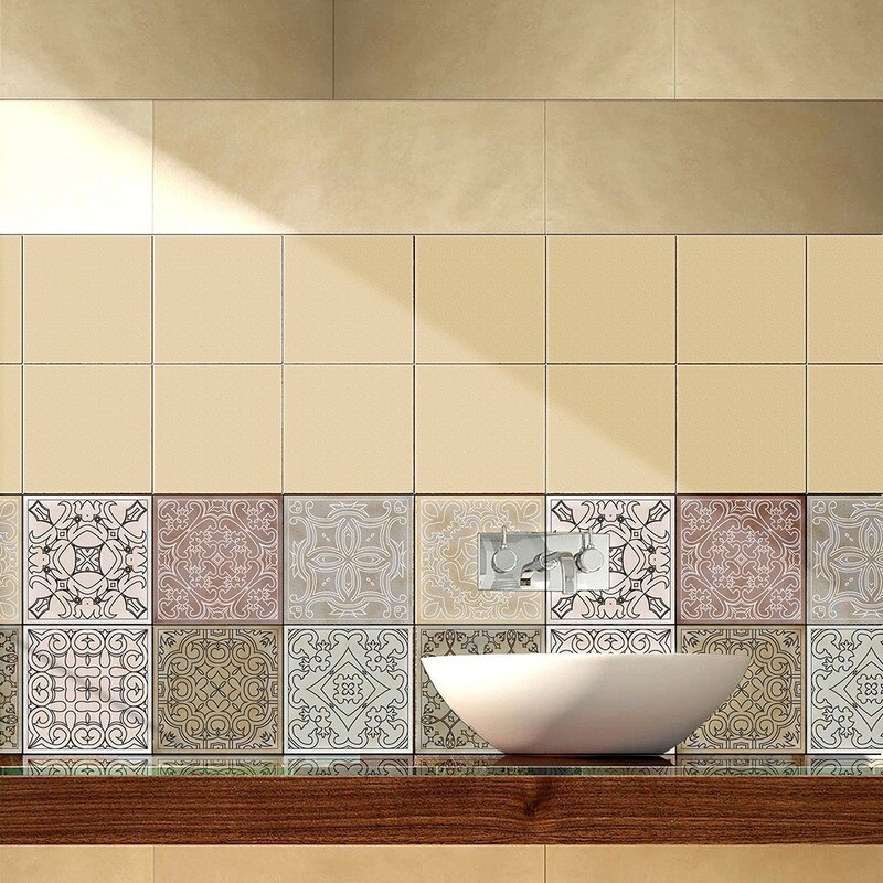 10 X Waterproof Tile Paste DIY Wallpaper Kitchen Bathroom Stair Stickers