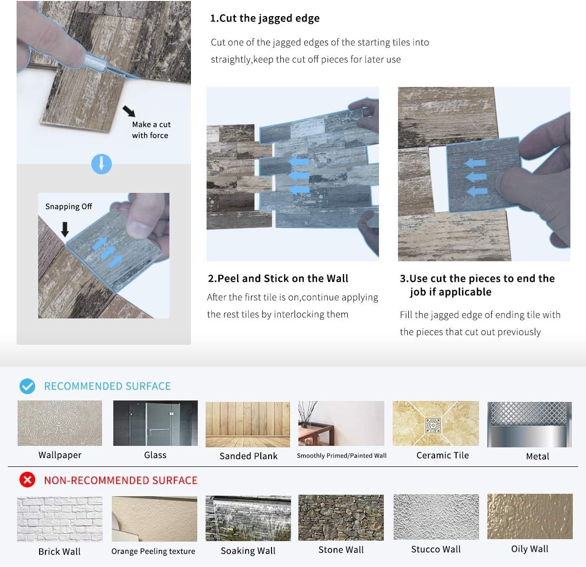 Durable Waterproof 5-Sheet Wall Panels – Elegant Rustic Peel and Stick Design