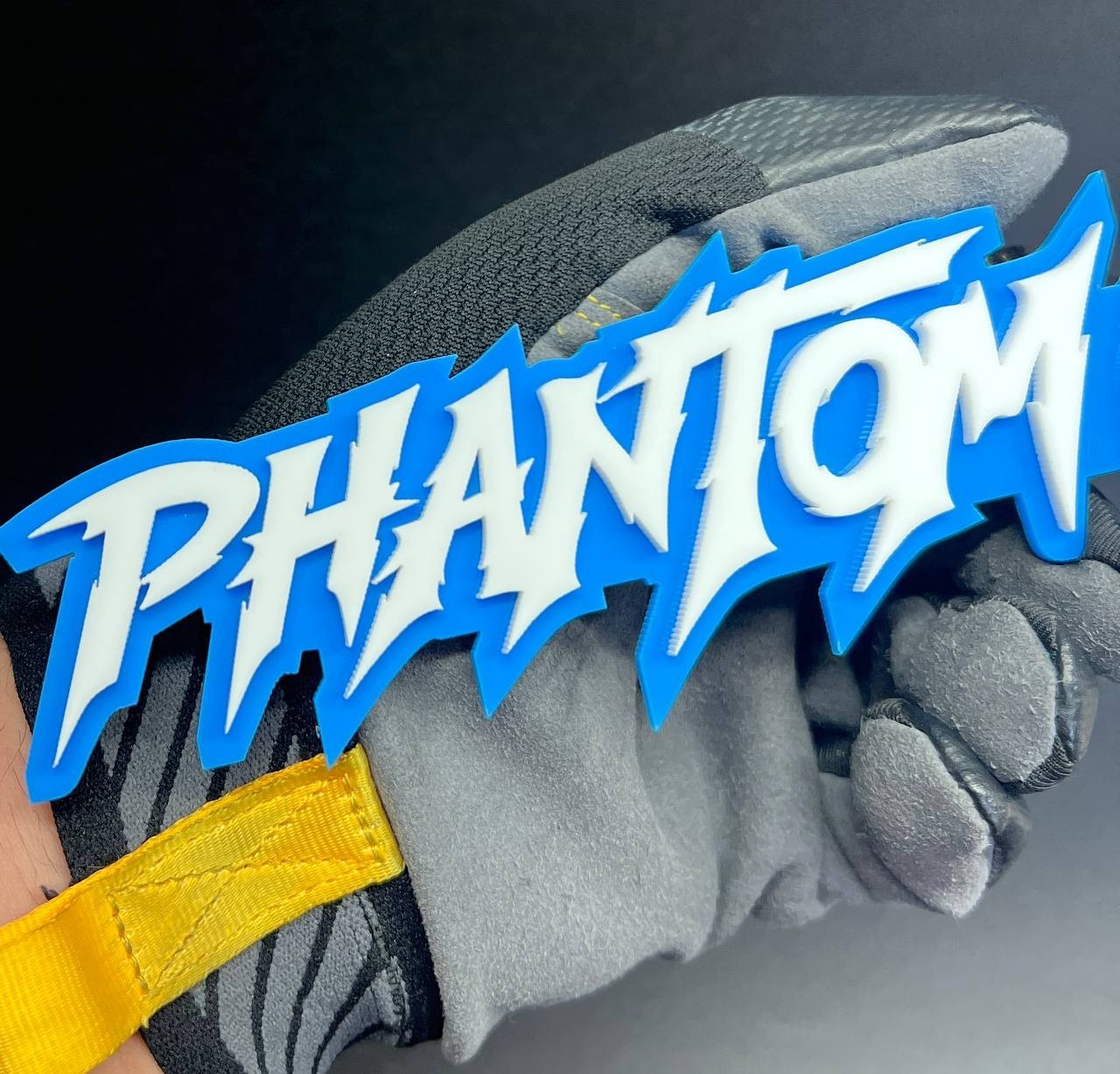 1x Phantom Custom Text 3D Acrylic Car Emblem Badge Multicolor Laser Cut Decal