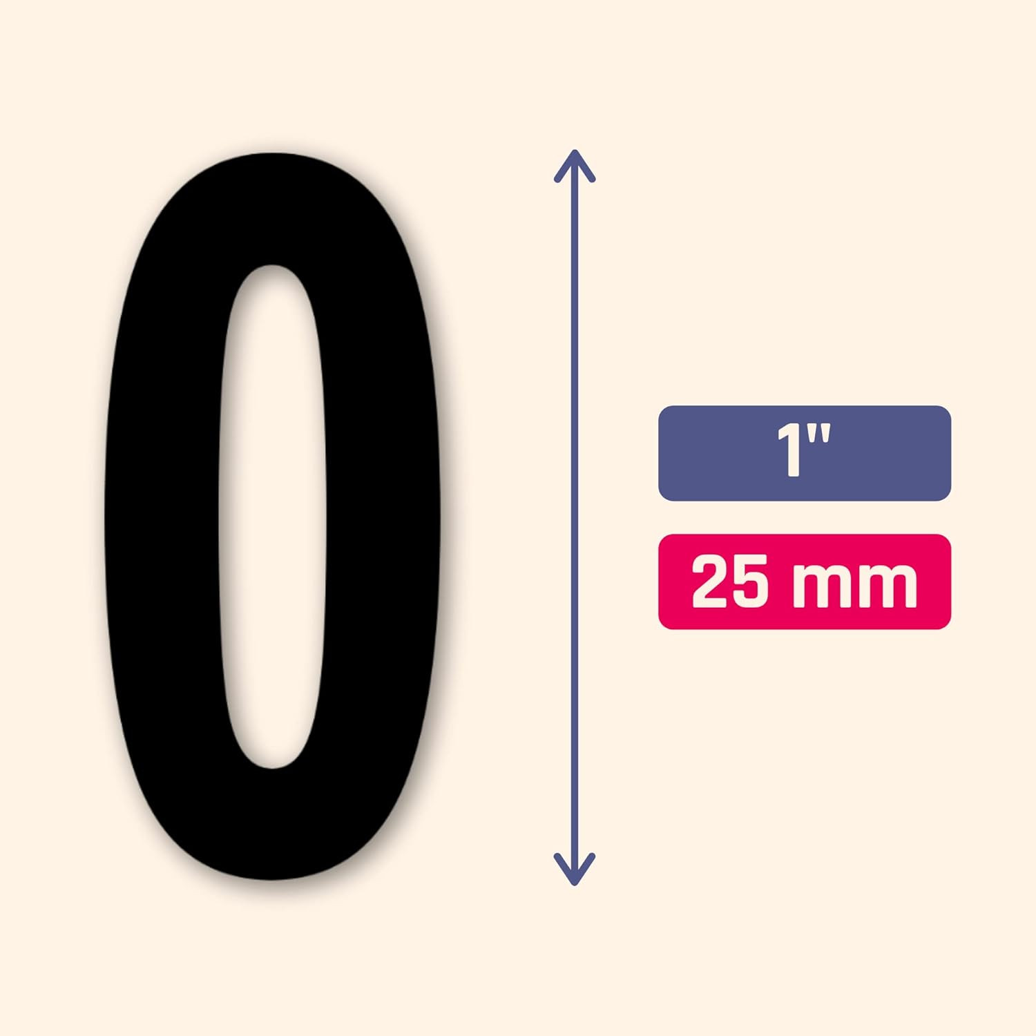 600 Pieces, 1" – Number Stickers, Waterproof Vinyl Stick on Numbers – Black