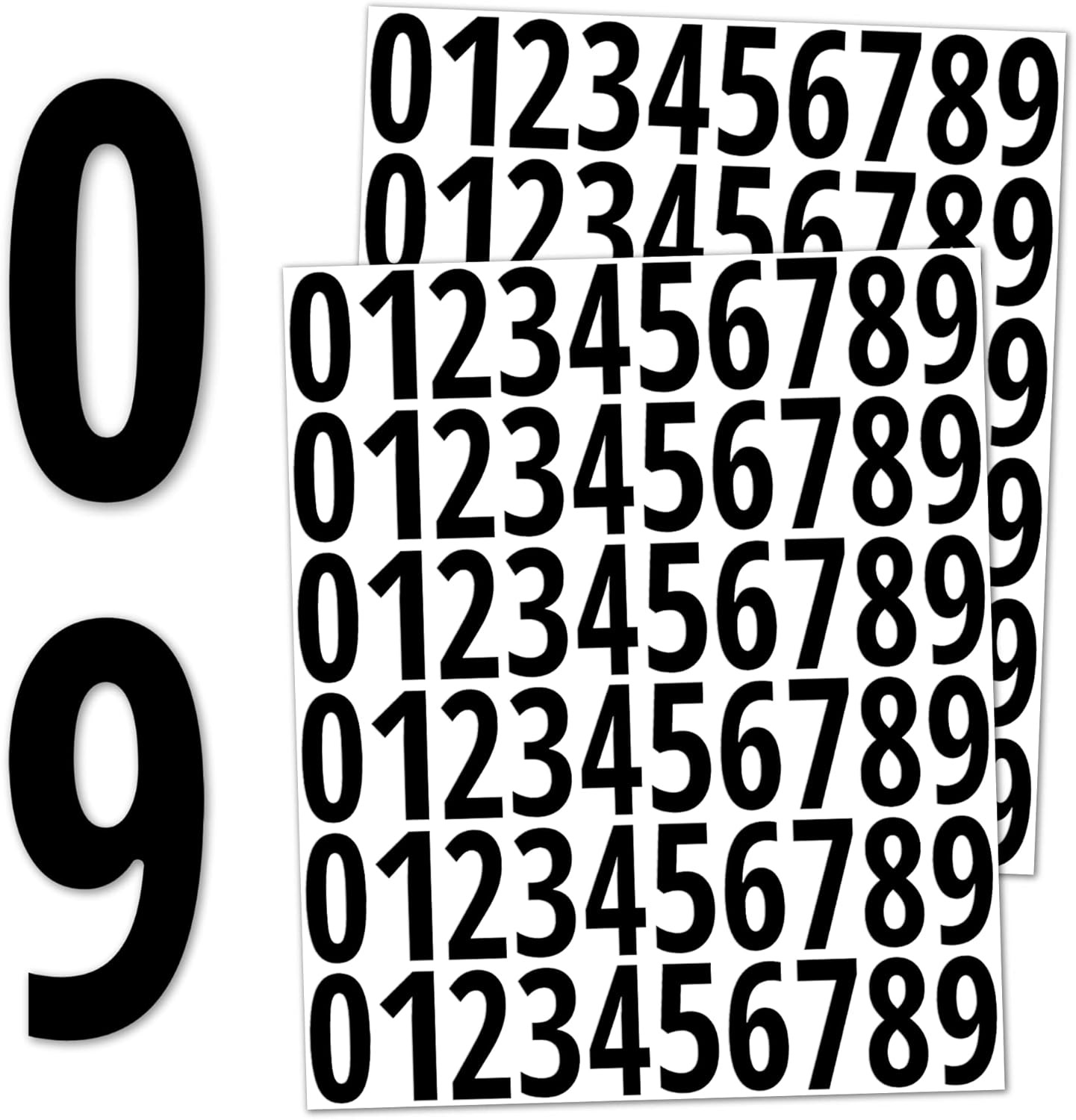 600 Pieces, 1" – Number Stickers, Waterproof Vinyl Stick on Numbers – Black