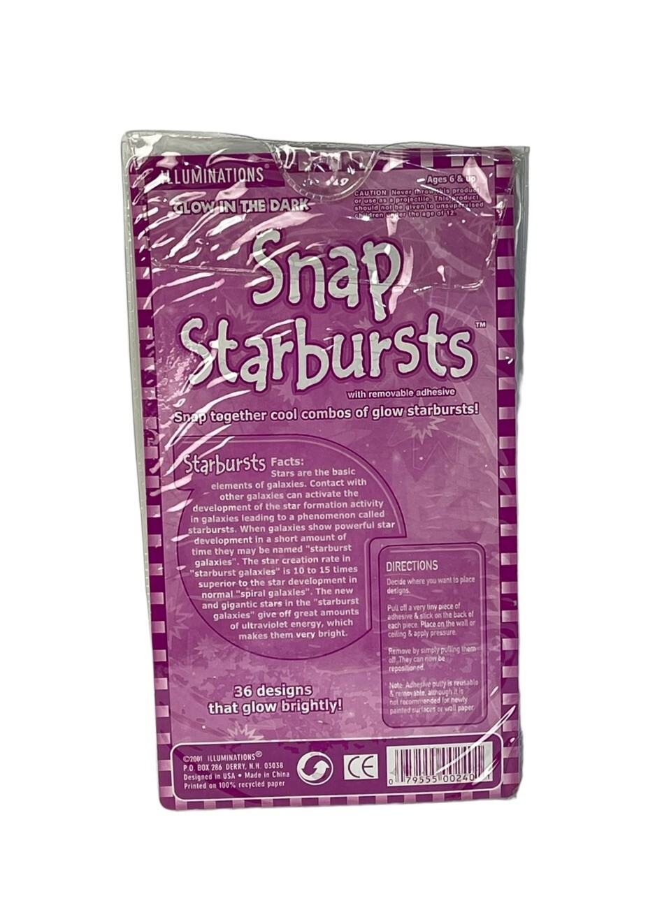Vintage 2001 NOS Illuminations Glow In The Dark Snap Starburst Wall Art NEW Old