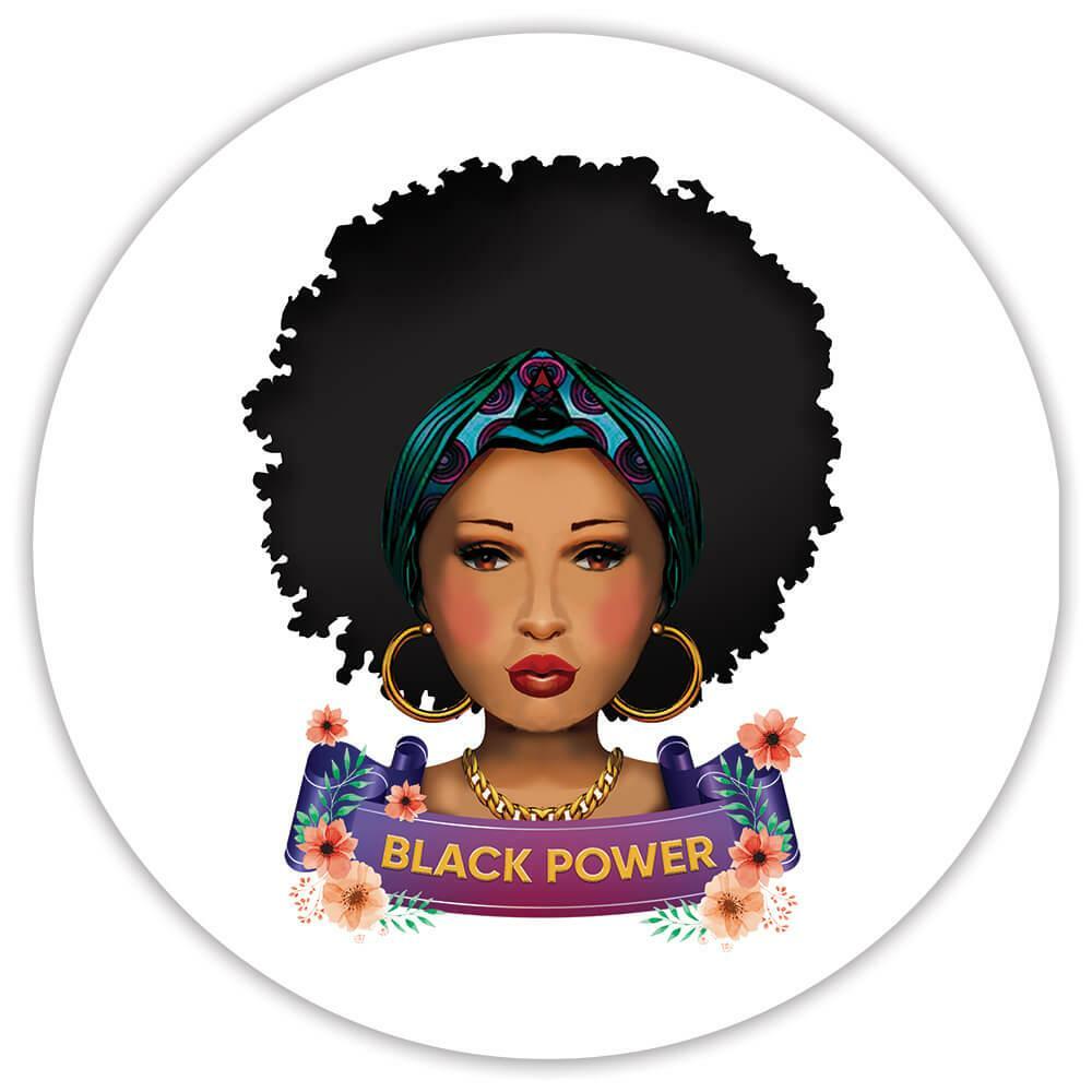 Gift Sticker : Black Power African American Pride Girl Magic Hair Queen USA Best