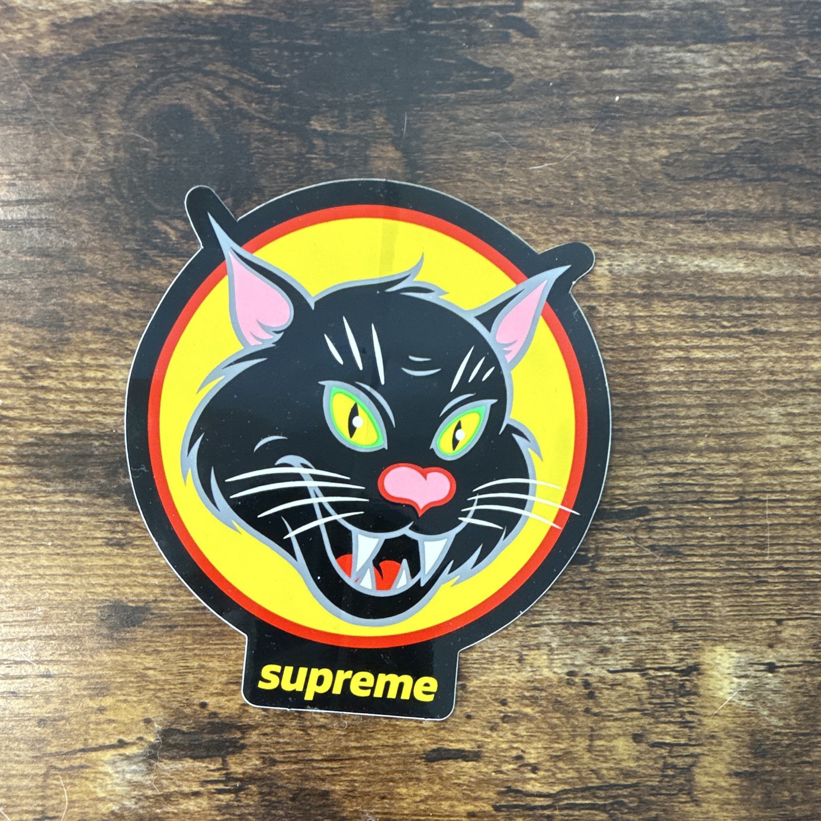 Supreme Black Cat Graphic Sticker/Decal, Multicolor Cat Theme
