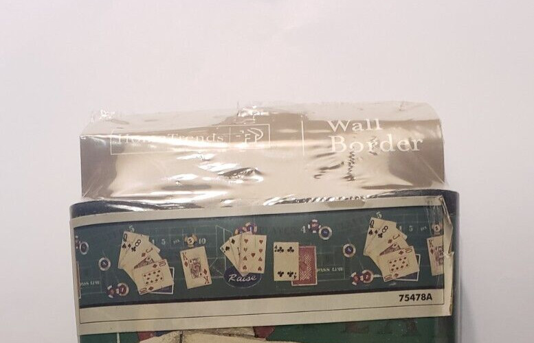 POKER WALL BORDER HOME TRENDS GAME ROOM PLAYING CARDS DECOR.~NEW~OLD STOCK 2008