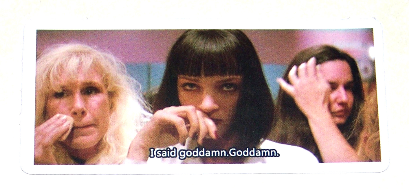 Pulp Fiction Mia Wallace Cut Sticker Decal Movie Tarantino Film PULP FICTION