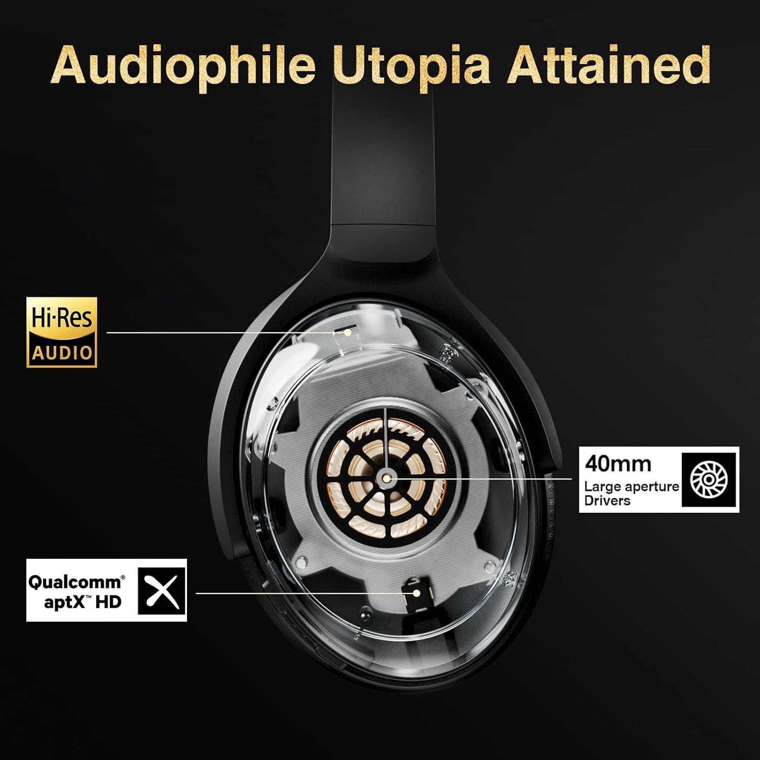 Bluetooth Headphones, Premium Active Noise Cancelling Wireless Head… Fast Ship