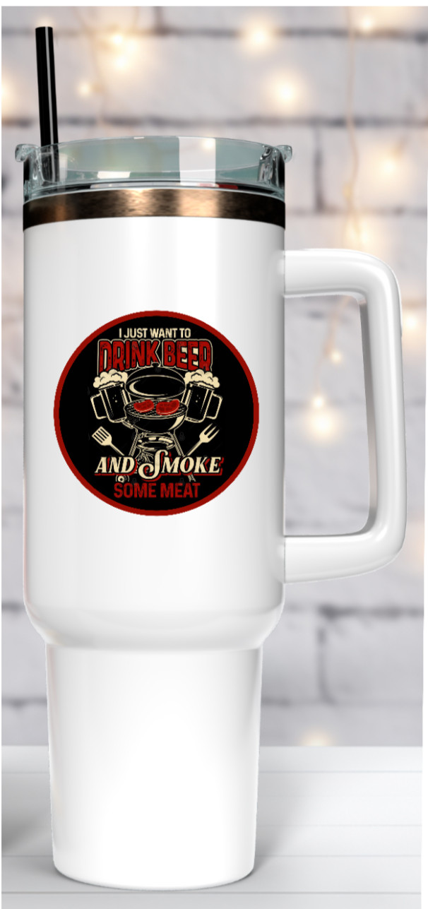 BBQ (Drink Beer Smoke Meat) 4" Handmade Vinyl Decal Vehicle Cooler Grill Laptop