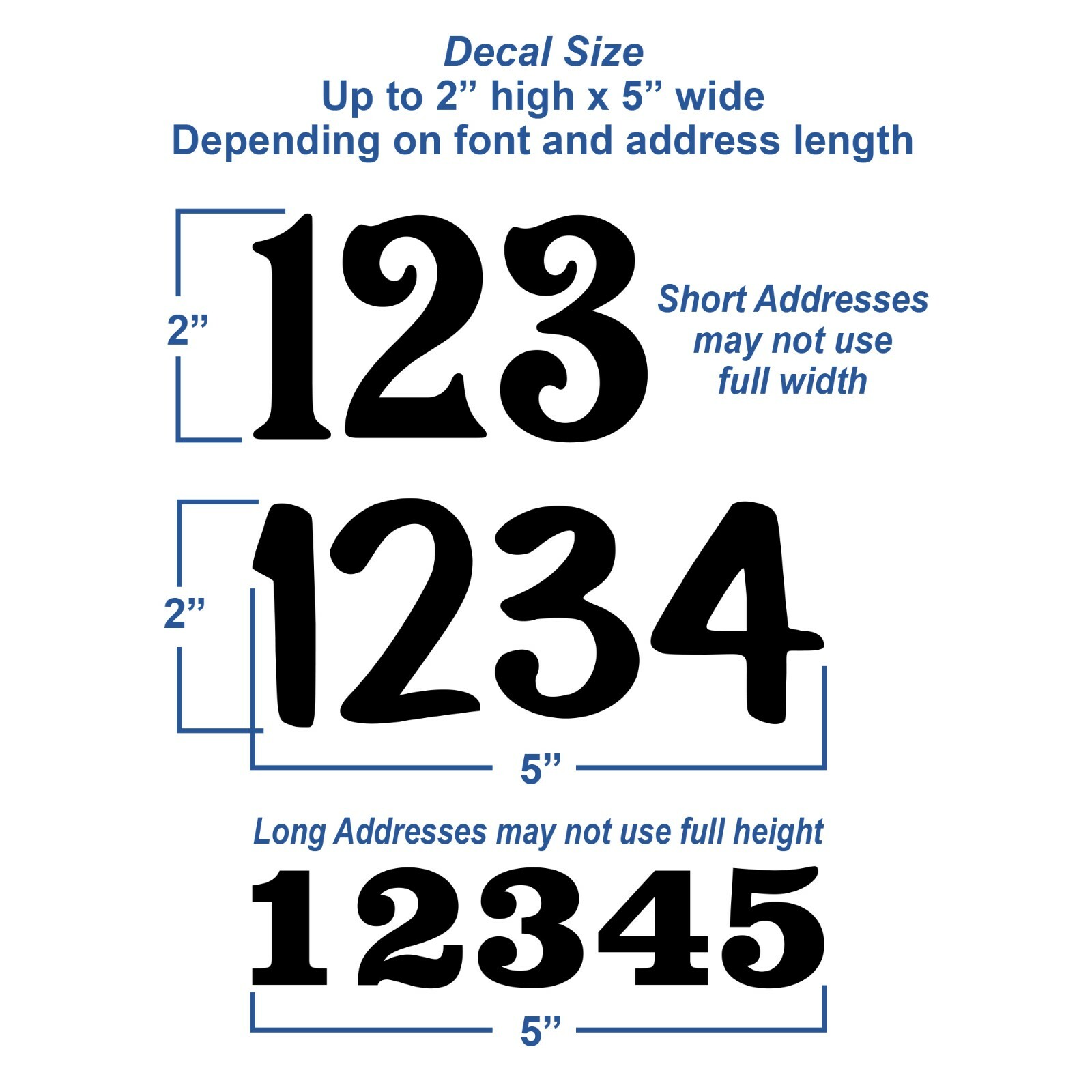 Reflective Custom Address Numbers Decal, Up to 2" High – 1249R-Single