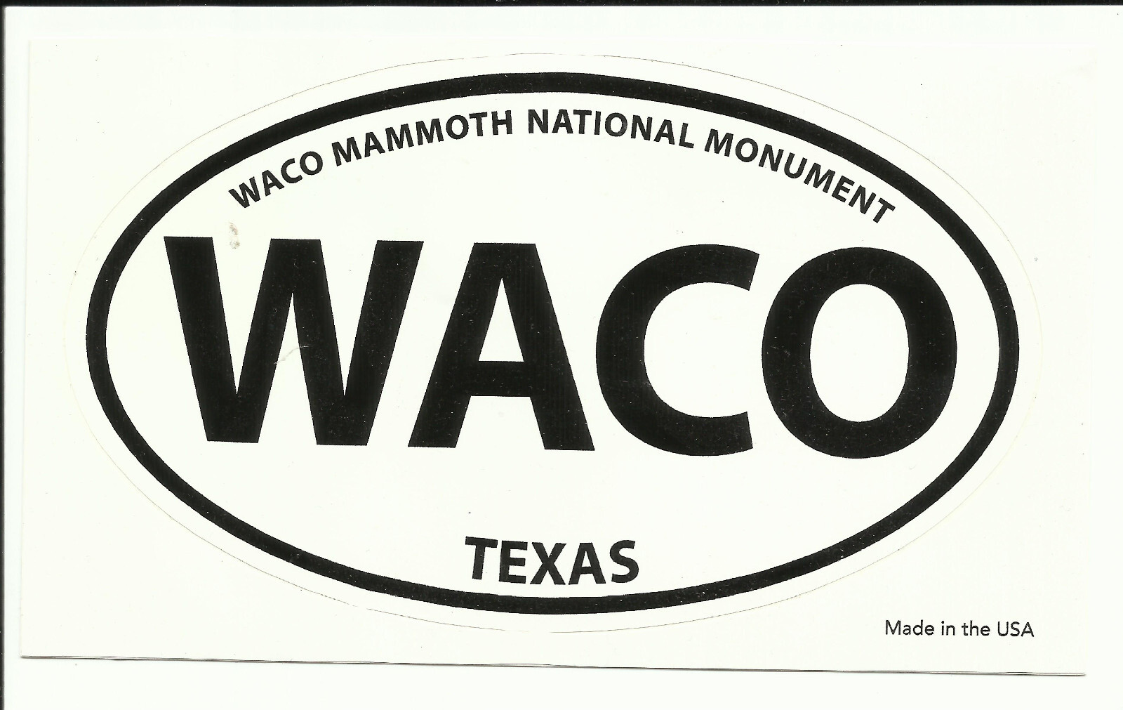 WACO Mammoth National Monument Texas sticker 3.25" x 5.5"