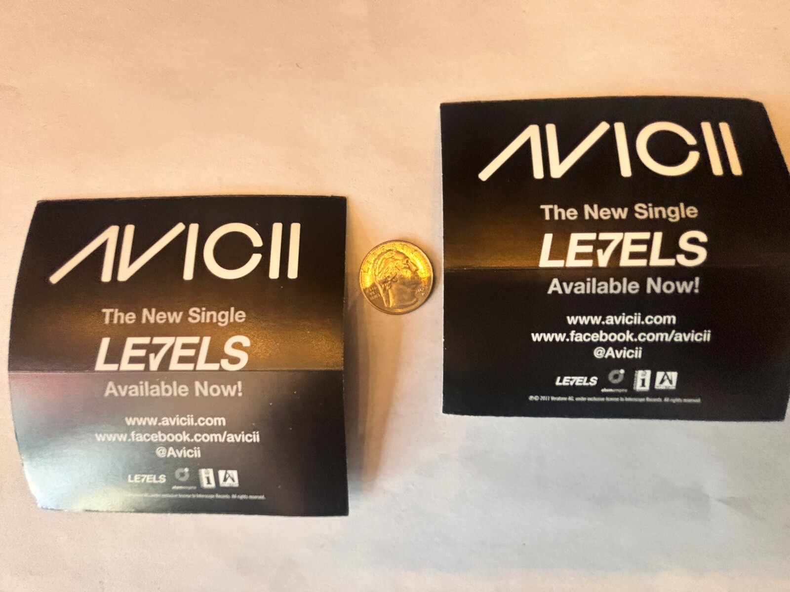Avicii Stickers (Set of 2 )Promo 4×4 RARE Tim Bergling Swedish DJ