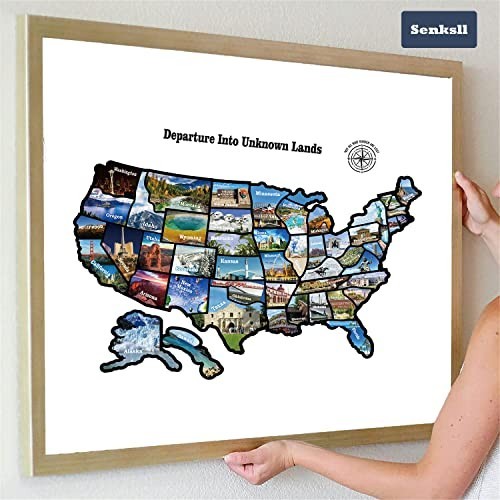 United States Map Decal Vinyl Sticker Set Waterproof 50 States Travel Tracker