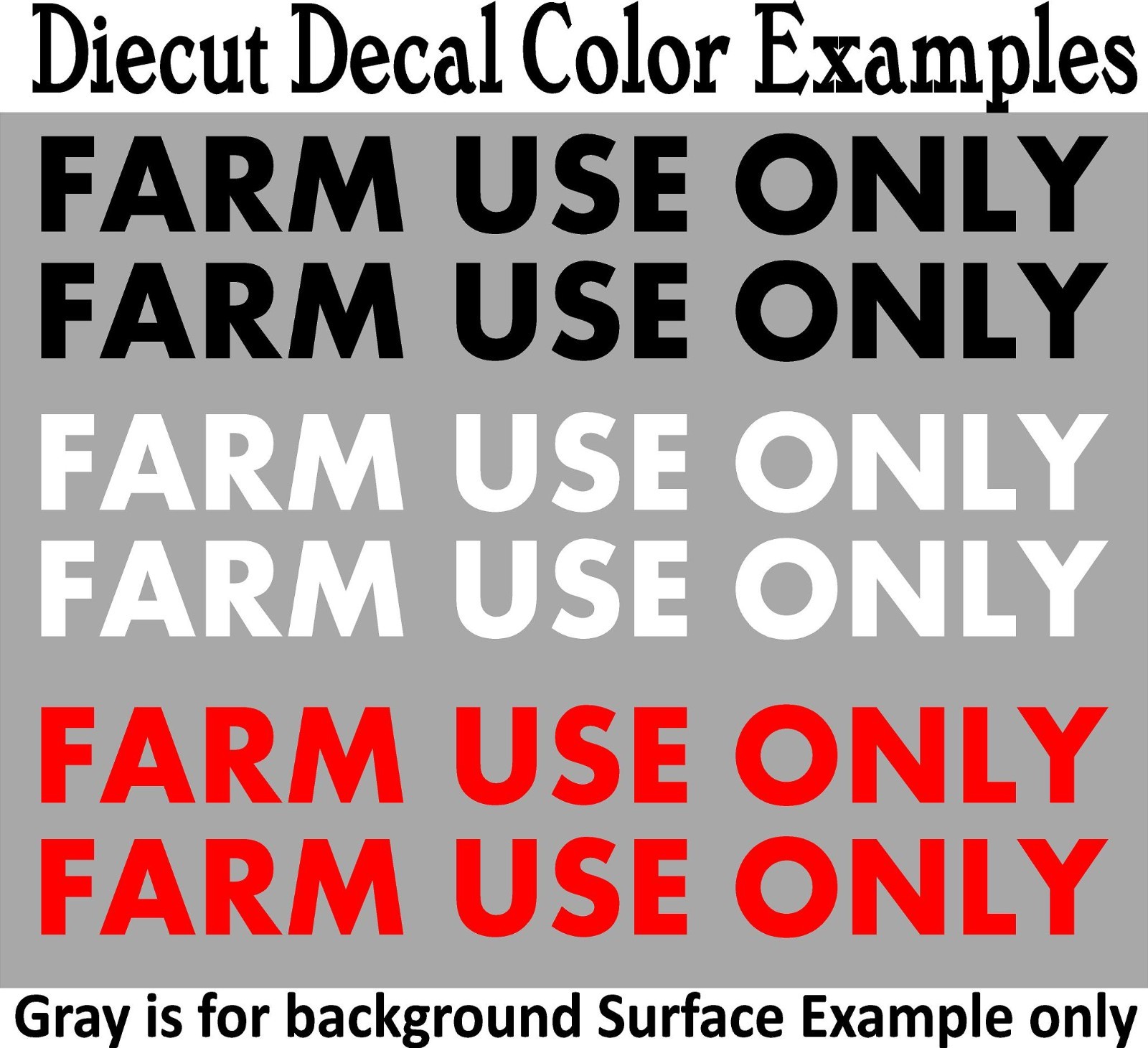 FARM USE ONLY Decal Sticker PAIR DOT LLC Farmer Tractor ATV Car Trailer Vinyl