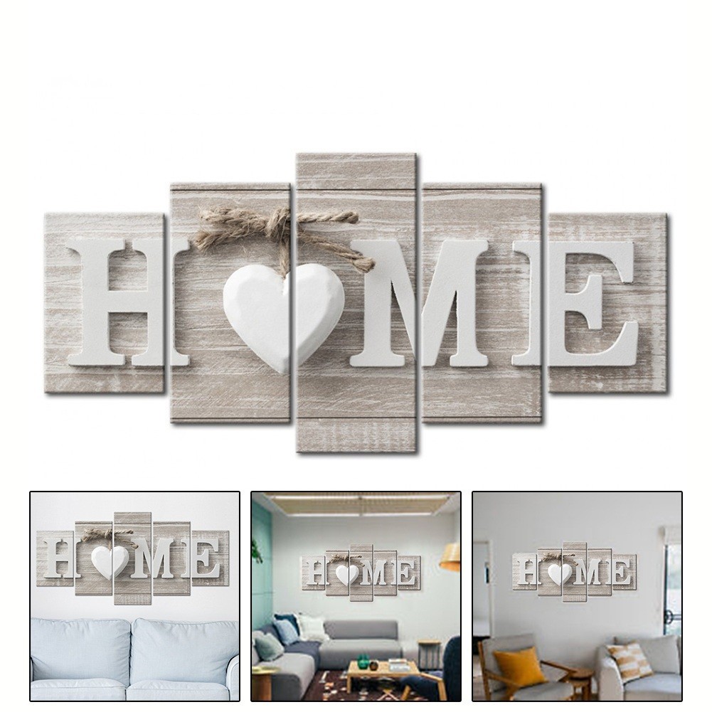 Abstract Unframed Canvas Wall Art Set 5 Pieces for Contemporary Home Decor