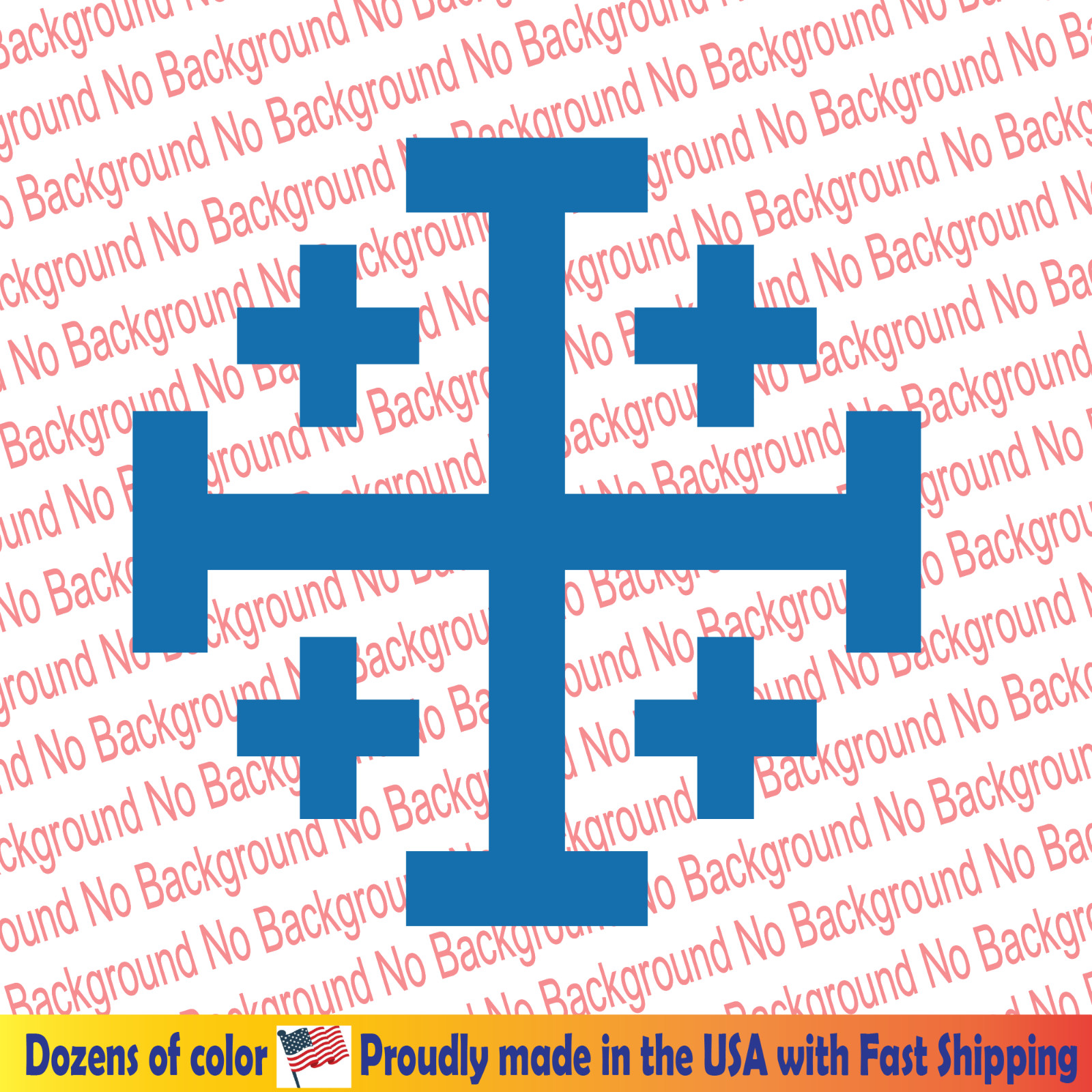Jerusalem Five-fold Cross Vinyl Decal Die Cut Sticker Christian Religious FY174